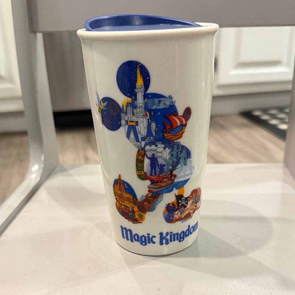 Magic Kingdom Starbucks White and Blue Souvenir Mug